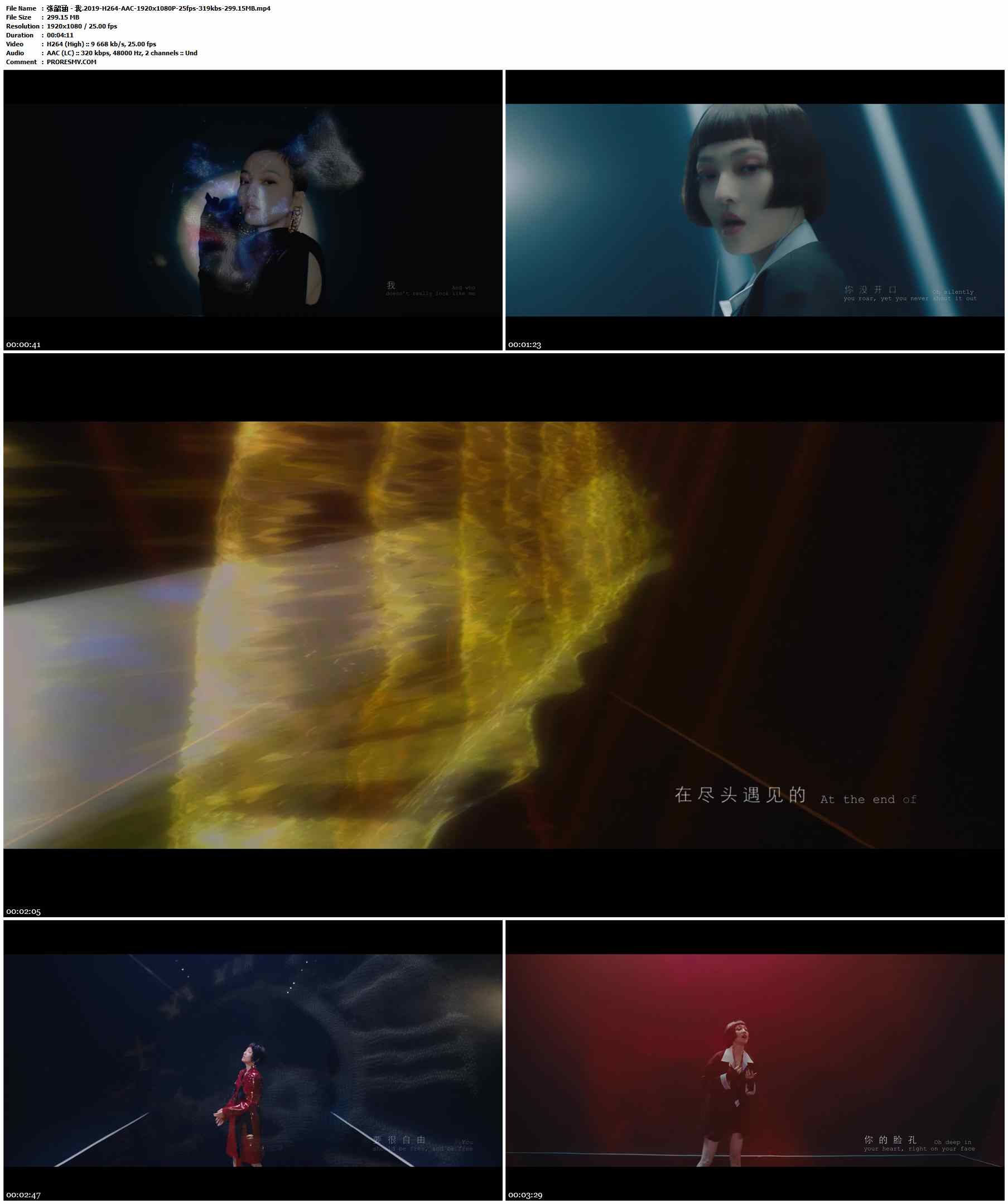 张韶涵 - 我.2019-H264-AAC-1920x1080P-25fps-319kbs-299.15MB官方MV_高清MV